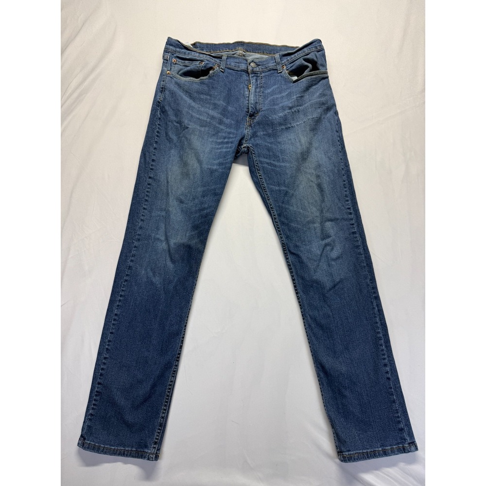 Levi's 559 Jeans Mens 36x32 Blue Medium Wash Denim Whiskered Stretch Relaxed Fit